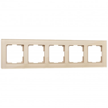 Рамка из стекла на 5 постов Favorit шампань W0051111 &mdash; Multielectrika