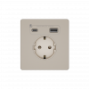 Systeme Infinity, Розетка 2К+З и зарядным устройствомUSB А+С 20Вт (250В, 16А, защитные шторки), FSE000532, Песчаный берег фото 1 &mdash; Multielectrika