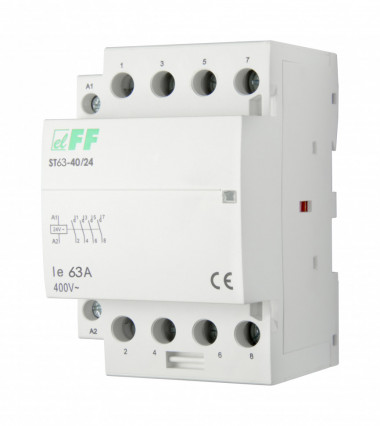 Контактор модульный (Ампер-63 / Волт-24 АС / Контакт-4NO) ST63-40/24 — Multielectrika