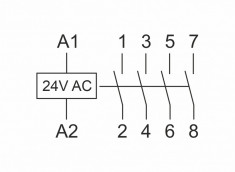 Контактор модульный (Ампер-63 / Волт-24 АС / Контакт-4NO) ST63-40/24 &mdash; Multielectrika