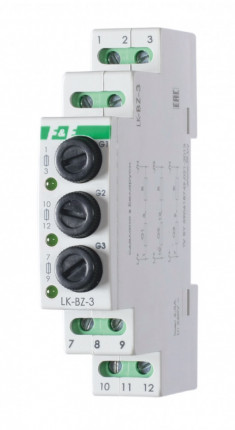 Указатель напряжения (Сигнализация наличия фаз в трёхфазной сети. Защита потребителя от перегрузки по току) LK-BZ-3 &mdash; Multielectrika