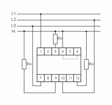 Указатель напряжения (Сигнализация наличия фаз в трёхфазной сети. Защита потребителя от перегрузки по току) LK-BZ-3 — Multielectrika