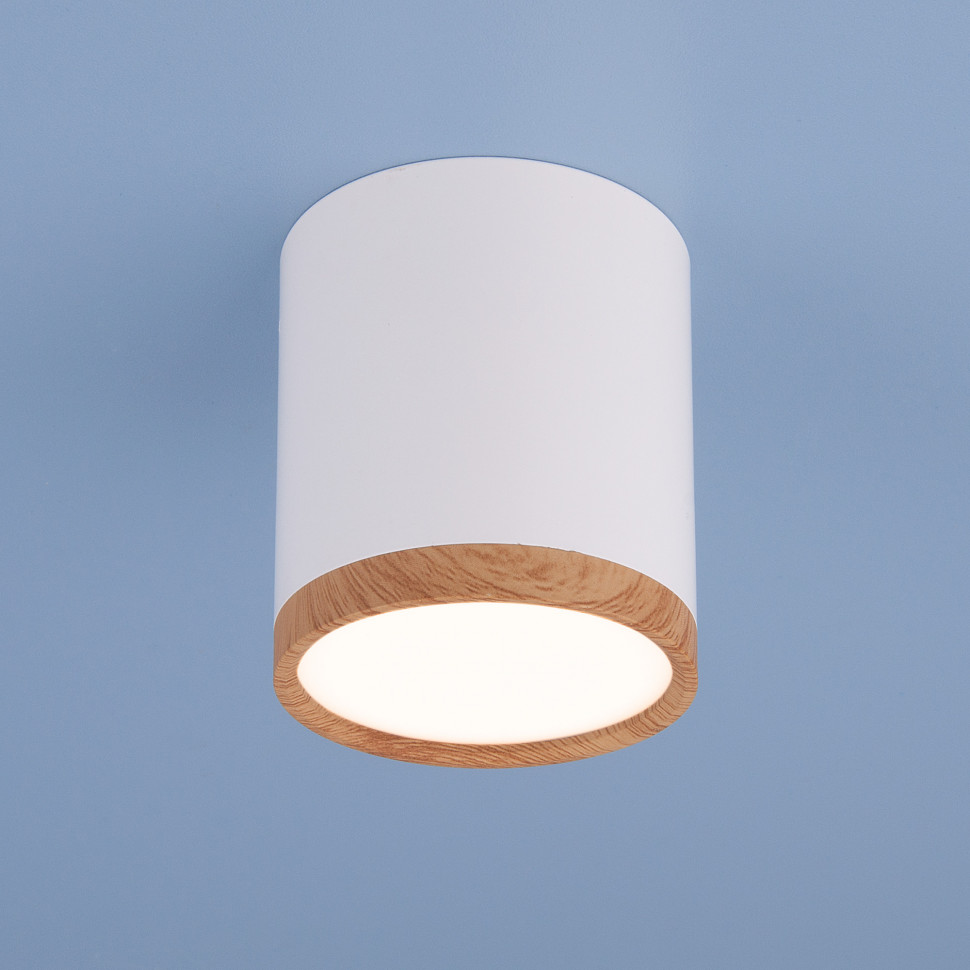 Накладной акцентный светодиодный светильник DLR024 6W 4200K белый матовый/светлый дуб фото 1 — Multielectrika