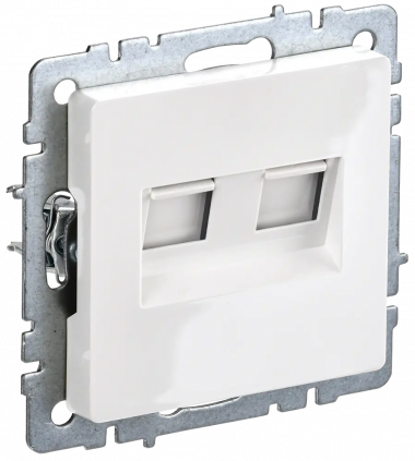 Розетка компьютерная двойная RJ45 кат.6 IEK Brite РК11-2-БрБ белая — Multielectrika