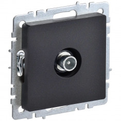 Розетка TV проходная IEK Brite РТВ10-0-БрЧ черная &mdash; Multielectrika