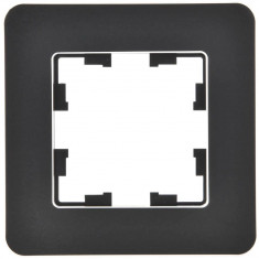 Рамка на 1 пост IEK Brite РУ-1-1-Бр металл черный RE &mdash; Multielectrika