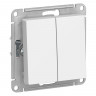 Переключатель двухклавишный Schneider Electric Atlas Design белый