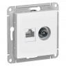 Розетка TV+RJ-45 Schneider Electric Atlas Design белая