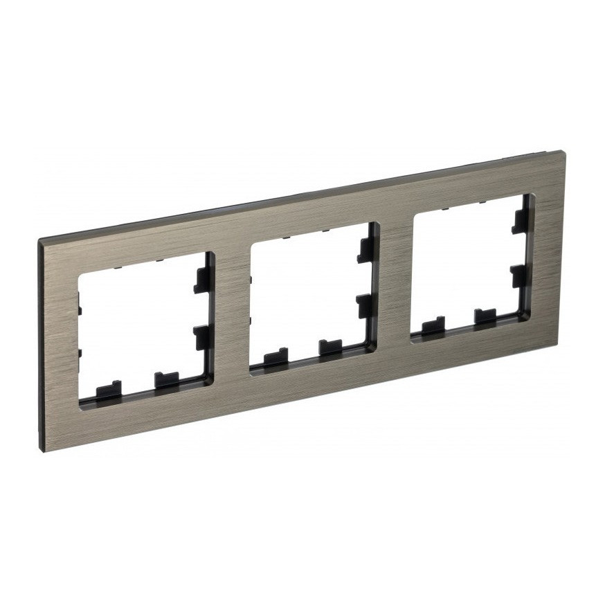 Рамка Schneider Electric Atlas Design Nature на 3 поста, латунь фото 1 — Multielectrika