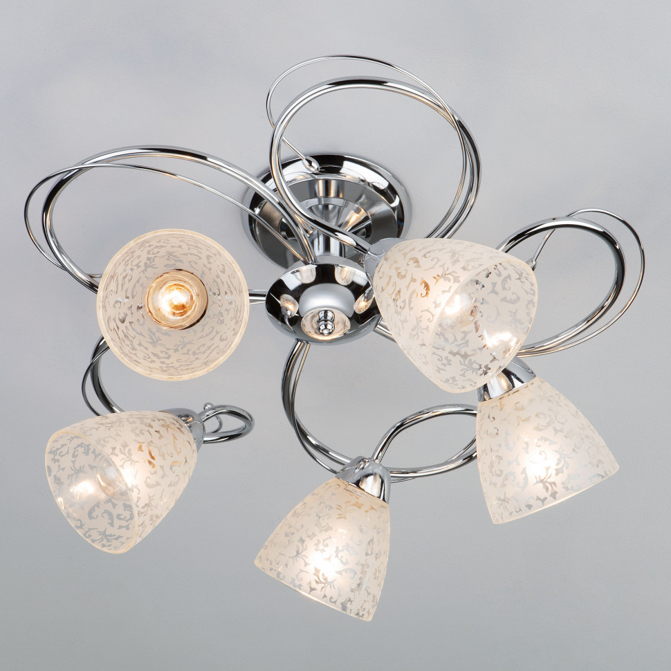Потолочный светильник со стеклянными плафонами 30130/5 хром фото 1 — Multielectrika