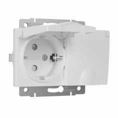 Розетка двойная влагозащ. с зазем. с защит. крышками и шторками (белый) W1172201 &mdash; Multielectrika