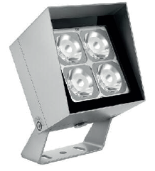 Уличный светодиодный прожектор 20 Вт, 24 В, RGBW (W=4000K), угол рассеивания 8°, DMX512, IP66 фото 1 &mdash; Multielectrika