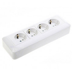 Четырехместная розетка Schneider Electric ОП Прима 16А 250В с заземлением, защ. шторка, белая . RA16-411M-B &mdash; Multielectrika