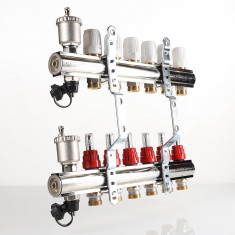 Коллекторная группа со встр. расходомерами в сборе 1"х3/4" евроконус 11 вых. Valtec (596) &mdash; Multielectrika