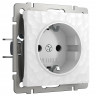 Розетка с заземлением (Hammer белый) W1271001