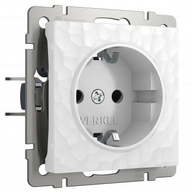 Розетка с заземлением (Hammer белый) W1271001 &mdash; Multielectrika