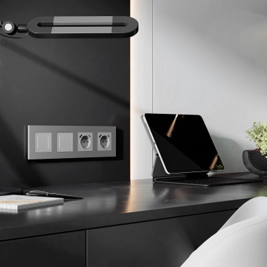 Рамка из поликарбоната на 4 поста Slab серебро софт W0042965 — Multielectrika