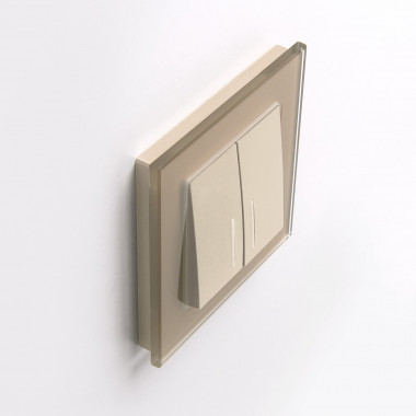 Выключатель двухклавишный с подсветкой (шампань) W1120111 &mdash; Multielectrika