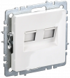 Розетка двойная RJ11+RJ45 кат.5E IEK Brite РК/Т12-БрБ белая фото 1 — Multielectrika