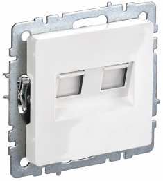 Розетка двойная RJ11+RJ45 кат.5E IEK Brite РК/Т12-БрБ белая &mdash; Multielectrika