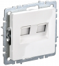 Розетка двойная RJ11+RJ45 кат.5E IEK Brite РК/Т12-БрБ белая