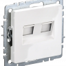 Розетка двойная RJ11+RJ45 кат.5E IEK Brite РК/Т12-БрБ белая