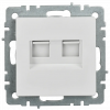 Розетка двойная RJ11+RJ45 кат.5E IEK Brite РК/Т12-БрБ белая фото 2 — Multielectrika