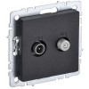Розетка двойная TV+SAT IEK Brite РТВ/РСп12-БрЧ черная фото 1 — Multielectrika