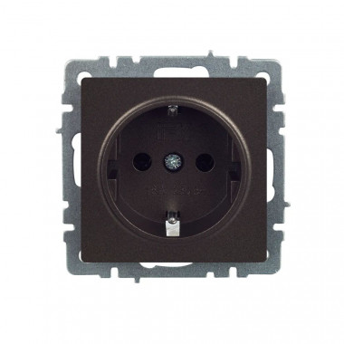 Розетка с заземлением без защитных шторок 16А IEK Brite РС11-1-0-БрТБ темная бронза — Multielectrika