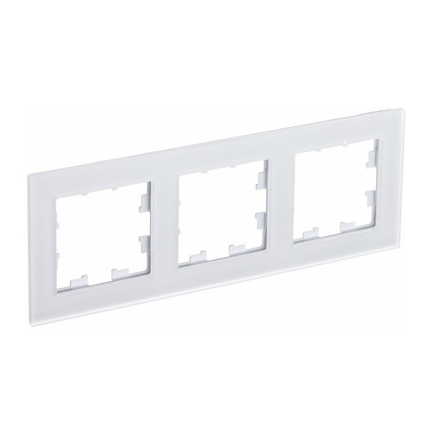Рамка Schneider Electric Atlas Design Nature на 3 поста, матовое белое стекло фото 1 — Multielectrika