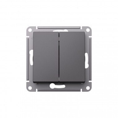 Переключатель двухклавишный Systeme Electric AtlasDesign 10А, базальт — Multielectrika