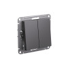 Переключатель двухклавишный Systeme Electric AtlasDesign 10А, базальт фото 2 — Multielectrika