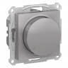 Светорегулятор поворотно-нажимной Systeme Electric AtlasDesign LED, RC, 400Вт, алюминий