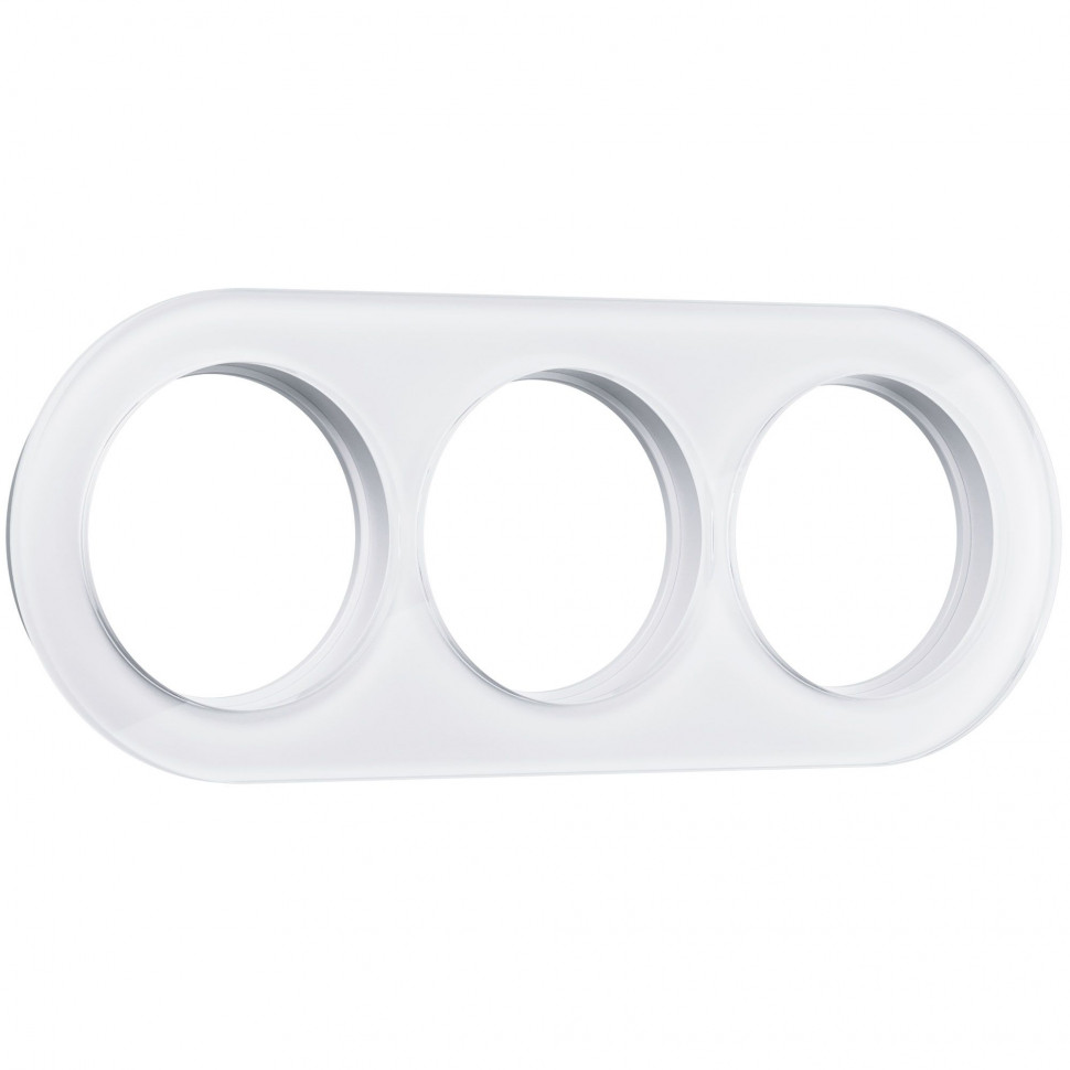 Рамка из стекла на 3 поста белый W0035101 фото 1 &mdash; Multielectrika