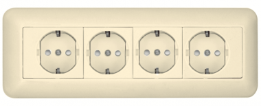 Розетка 4К+З со шторками 16А IP20 Слоновая кость Schneider Electric Прима РА16-411МС — Multielectrika