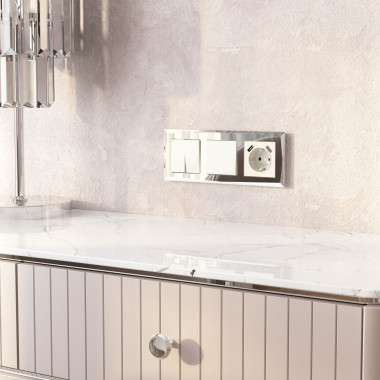 Рамка из стекла на 3 поста Diamant зеркальный W0031220 — Multielectrika