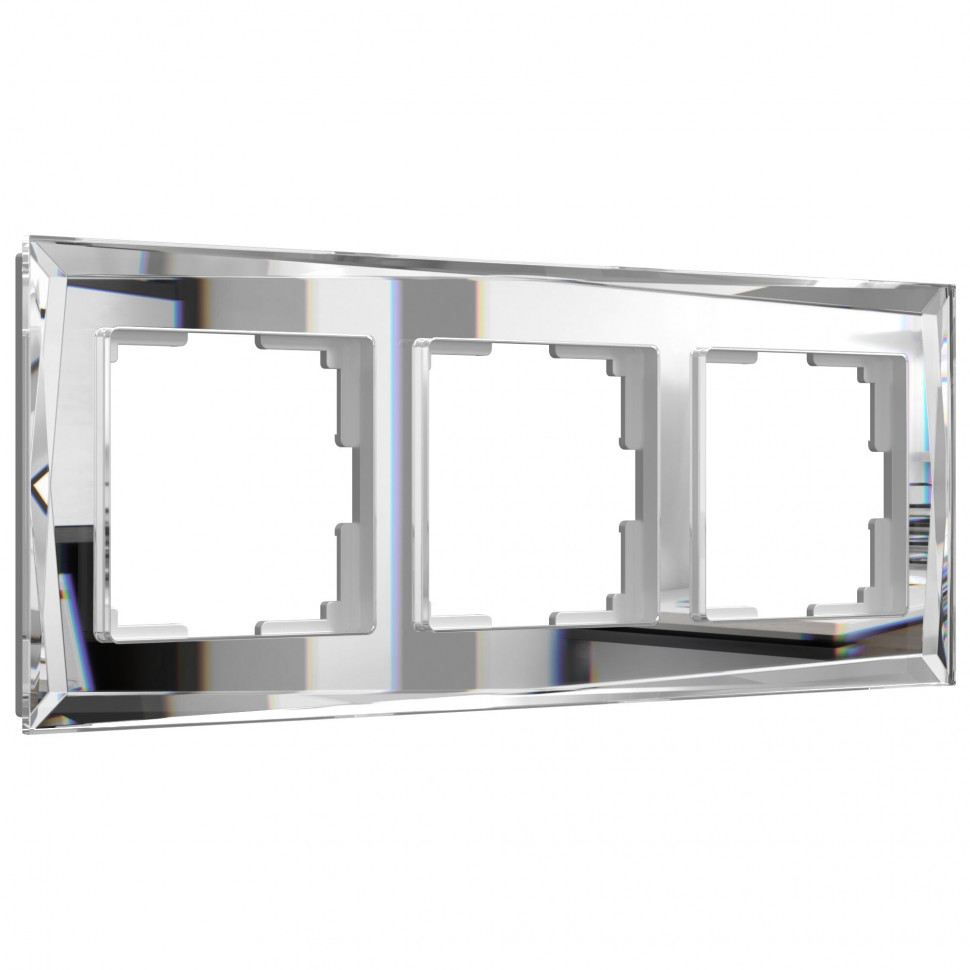 Рамка из стекла на 3 поста Diamant зеркальный W0031220 фото 1 &mdash; Multielectrika