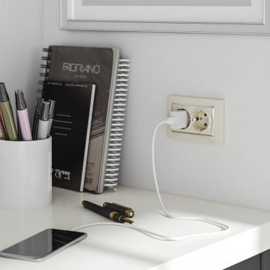 Розетка двойная с заземлением (слоновая кость) W1172003 &mdash; Multielectrika