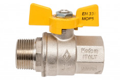 Кран шаровой для газа Bugatti EN331 Rp1"x R1" DN25 MOP5 457 04570041 &mdash; Multielectrika