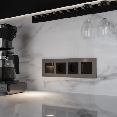 Рамка из поликарбоната на 4 поста Slab бронза софт W0042963 — Multielectrika