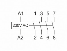 Контактор модульный (Ампер-100 / Волт-230 АС / Контакт-4NO) ST100-40 &mdash; Multielectrika
