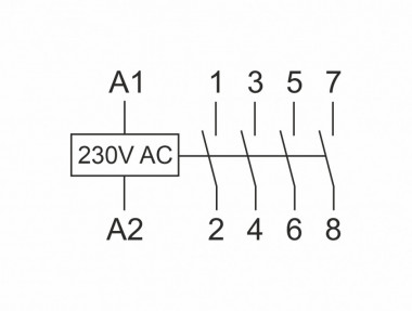 Контактор модульный (Ампер-100 / Волт-230 АС / Контакт-4NO) ST100-40 — Multielectrika