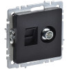 Розетка двойная TV+RJ45 кат.5E IEK Brite РТВ/РК12-БрЧ черная фото 1 — Multielectrika