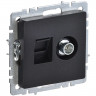 Розетка двойная TV+RJ45 кат.5E IEK Brite РТВ/РК12-БрЧ черная