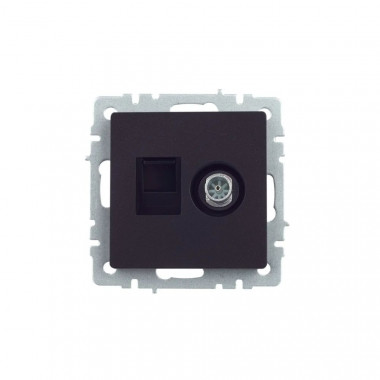 Розетка двойная TV+RJ45 кат.5E IEK Brite РТВ/РК12-БрЧ черная — Multielectrika