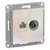 Розетка TV+RJ-45 Schneider Electric Atlas Design жемчуг фото 1 — Multielectrika