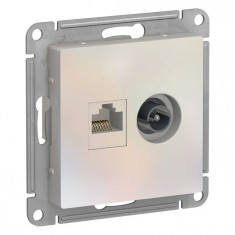 Розетка TV+RJ-45 Schneider Electric Atlas Design жемчуг &mdash; Multielectrika