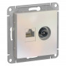 Розетка TV+RJ-45 Schneider Electric Atlas Design жемчуг