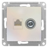 Розетка TV+RJ-45 Schneider Electric Atlas Design жемчуг фото 2 — Multielectrika