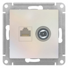 Розетка TV+RJ-45 Schneider Electric Atlas Design жемчуг &mdash; Multielectrika